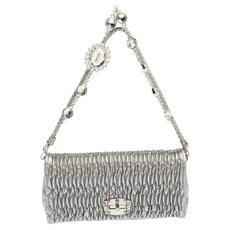 miu miu clutch silver|miu michael bags for women.